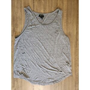 Forever 21 Men's Large Tank Top Gray Hand Cut Emo‎ Grunge